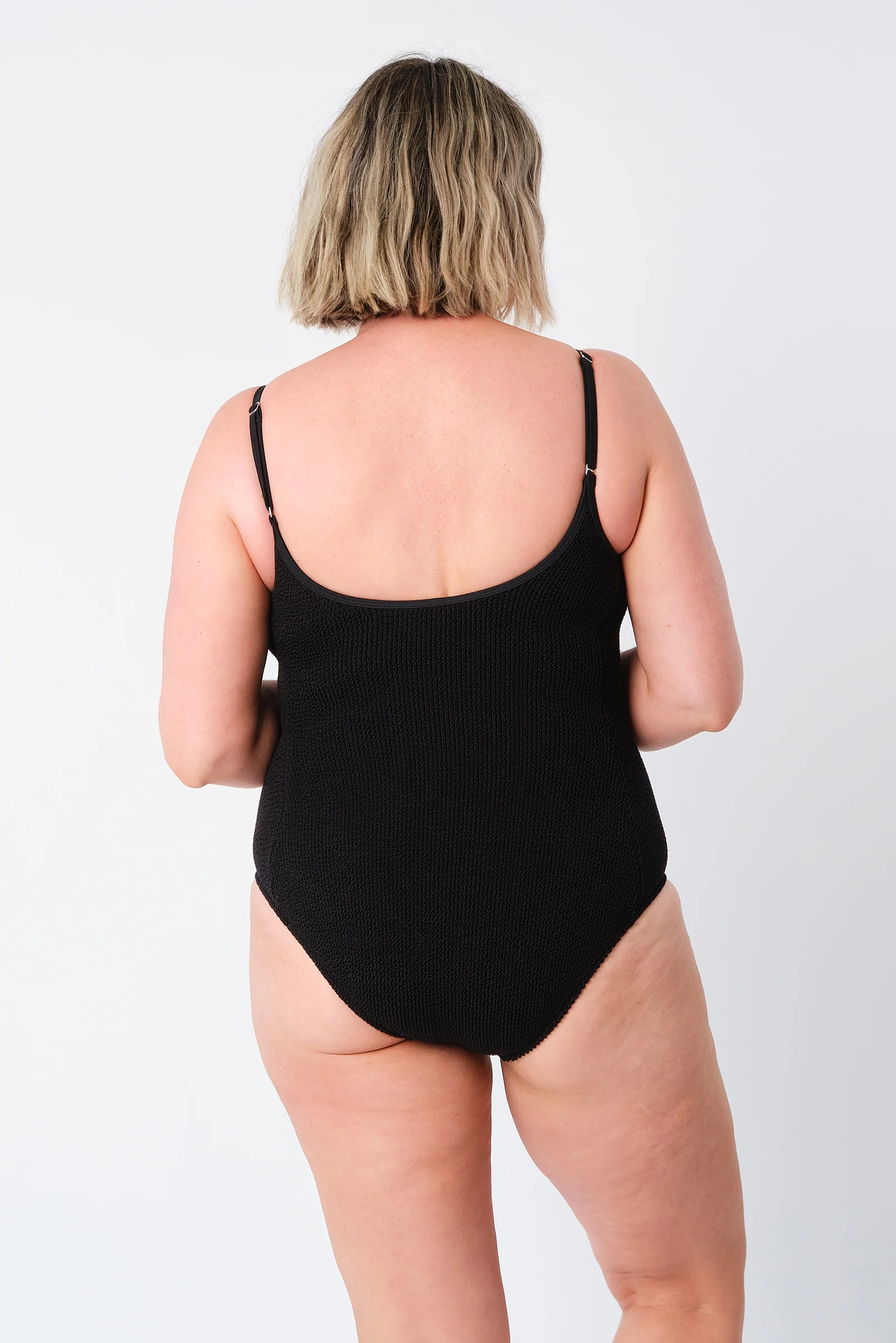 Crinkle Cut Scoop Maillot One Piece BLACK - Image 10