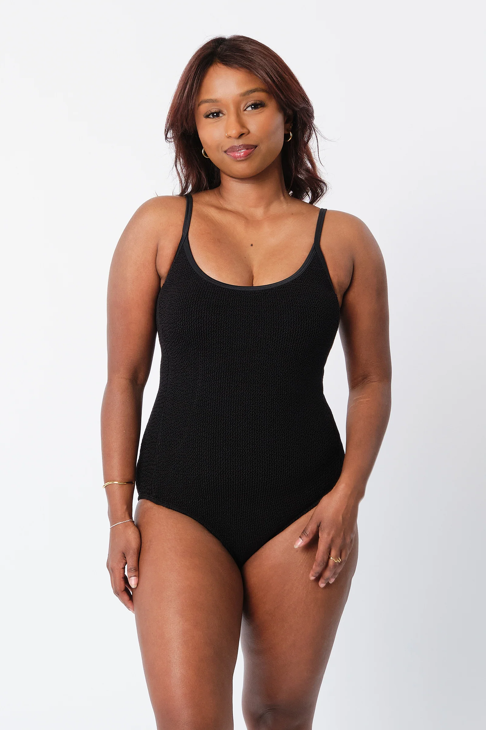 Crinkle Cut Scoop Maillot One Piece BLACK - Image 11