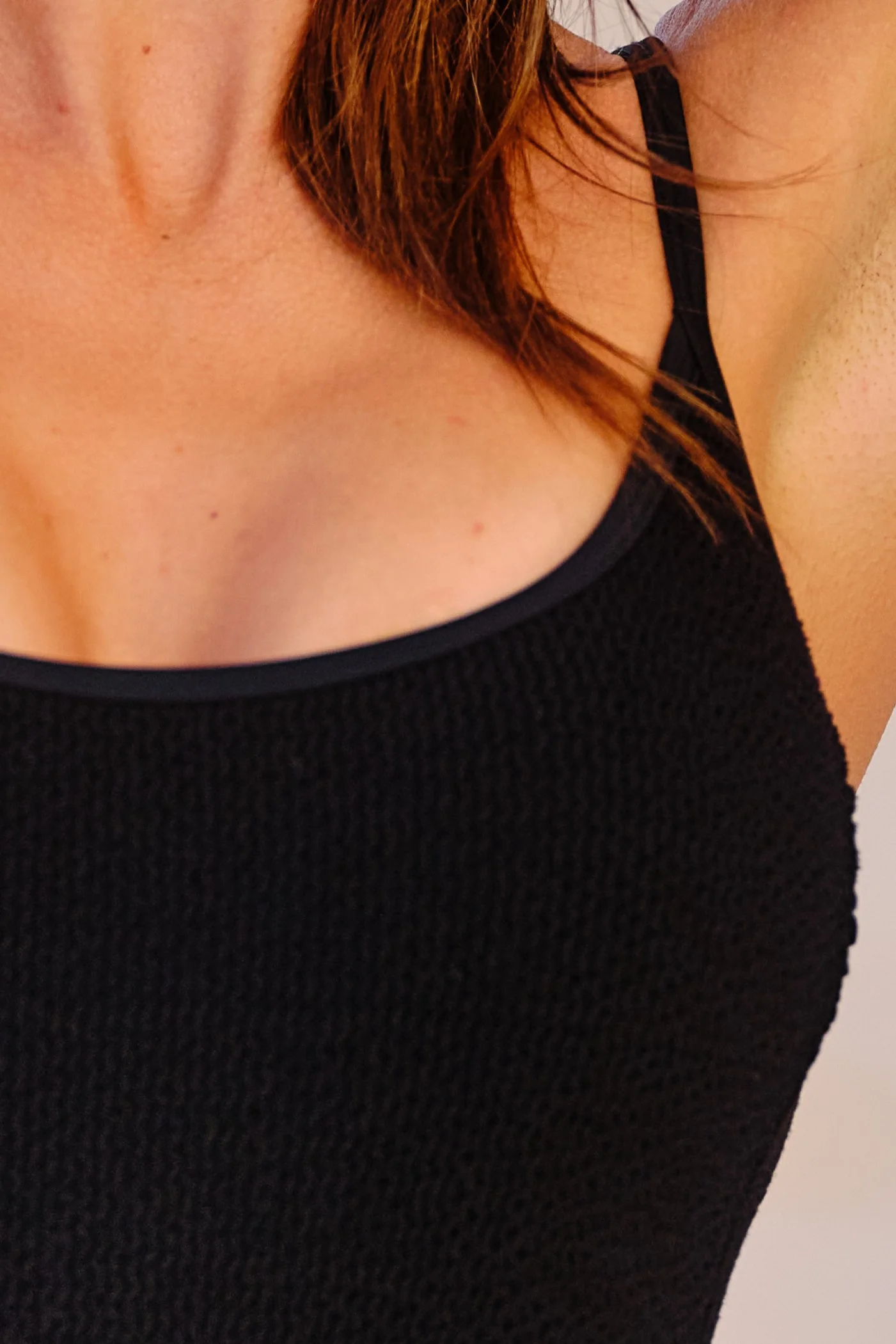 Crinkle Cut Scoop Maillot One Piece BLACK - Image 4