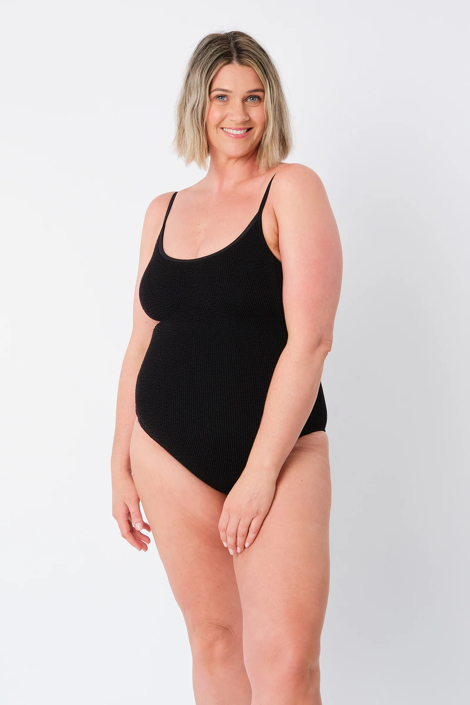 Crinkle Cut Scoop Maillot One Piece BLACK - Image 8