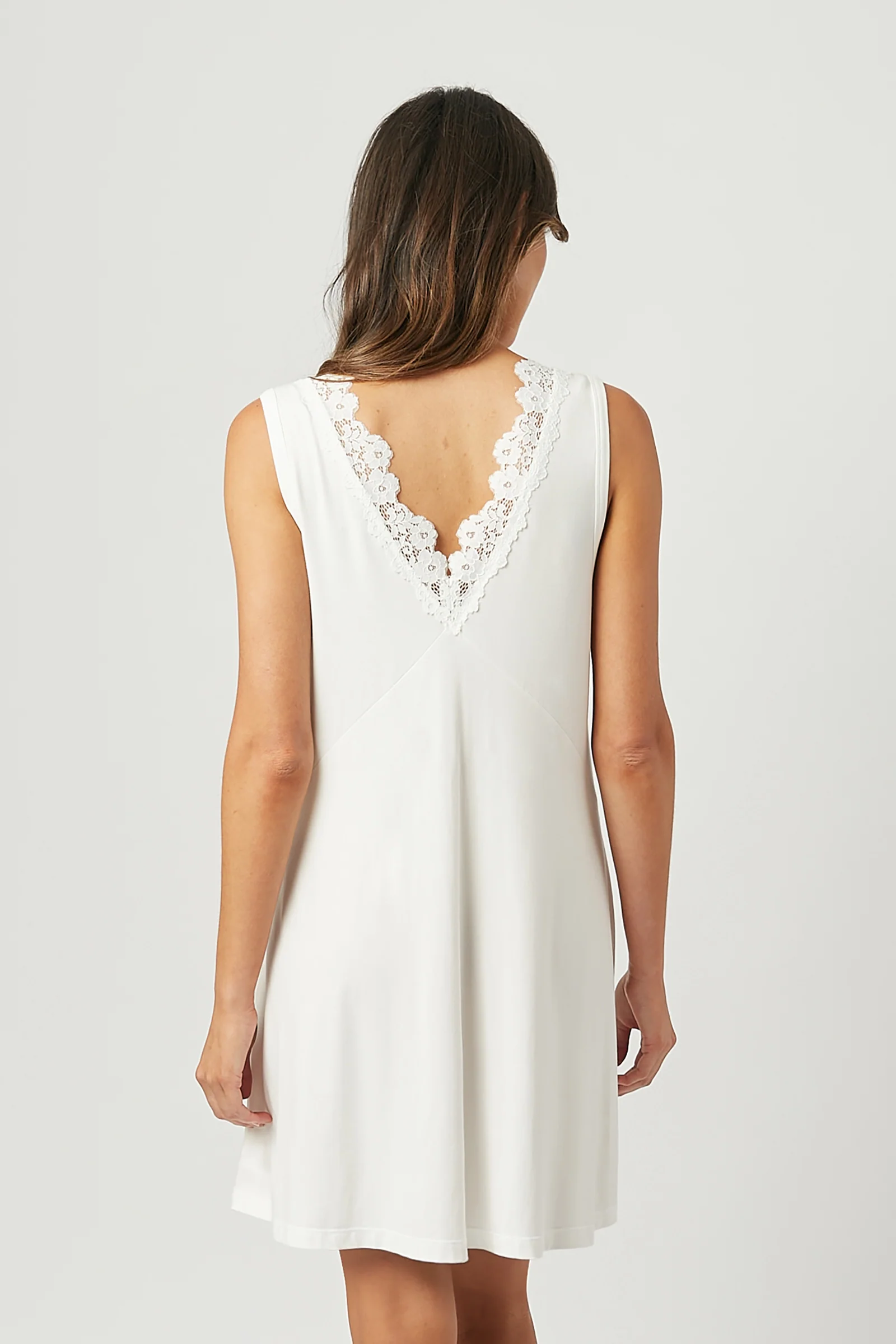 Lace Trim V-Neck Nightie IVORY - Image 6